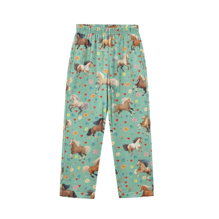 Yuyamidu Horse Pajama Pants Flower Sweatpants for Boy Girls Size
