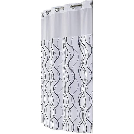 Hookless Waves Sheer Polyester Shower, Hookless Shower Curtain Liner Canada