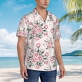 thumbnail image 2 of Lsque Rose Flowers pattern Hawaiian Shirt for Men, Unisex Summer Beach Casual Short Sleeve Button Down Shirts-X-Large, 2 of 9