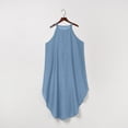 thumbnail image 4 of Homenesgenics Summer Dresses for Women under $10 Women's Summer Loose Denim Camisole Dress Sleeveless Solid Color Skirt Long Skirt Blue L, 4 of 9