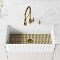 thumbnail image 3 of VIGO Matte Stone White Composite 36 in. Single Bowl Slotted Farmhouse Kitchen Sink with Faucet in Matte Gold and Accessories, 3 of 10