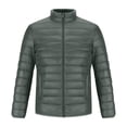 thumbnail image 4 of MELDVDIB Mens Quilted Puffer Coat Zip-Up Solid Color Jacket Winter Long Sleeve Light Weight Warm Padded Outwear Tops with Pockets, 4 of 9