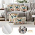 thumbnail image 6 of Spring Floral Pillow Covers 2 Pack Colorful Butterflies Watercolor Flower Rustic Farmhouse Pillowcase Waterproof Outdoor Throw Pillow Cover for Patio Garden Square Cushion 16”x16”, 6 of 9
