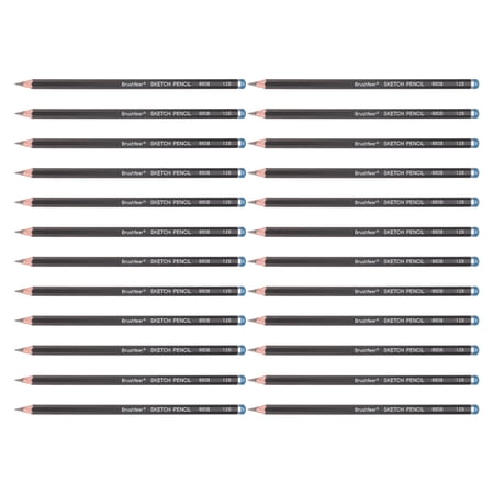 Uxcell 12B Sketch Pencils for Drawing 24Pcs Graphite Drawing Pencils Professional Sketching Art Supplies for Sketching Drawing Shading Writing Art Artists Beginners Black