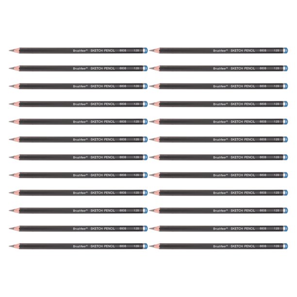 Uxcell Lápices de Esbozo 12B para Dibujo, 24 Piezas Lápices de Grafito para Dibujo Profesional Suministros de Arte para Esbozo, Dibujo, Sombreado, Escritura, Artistas Principiantes, Negro