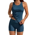 thumbnail image 6 of Gamivast Tankini Swimsuits for Women 2 Piece Racerback Tank Top with Boy Shorts Tummy Control Modest Coverage Athletic Swimming Summer Vacation Wear Outfits, 6 of 9