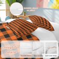 thumbnail image 2 of 3 Piece Farm Buffalo Plaid Duvet Cover Set California King, Microfiber Comforter/Quilt Cover with Corner Ties and 2 Pillowcases, Orange Black Checkered All Season Soft Bedding with Zipper Closure, 2 of 8