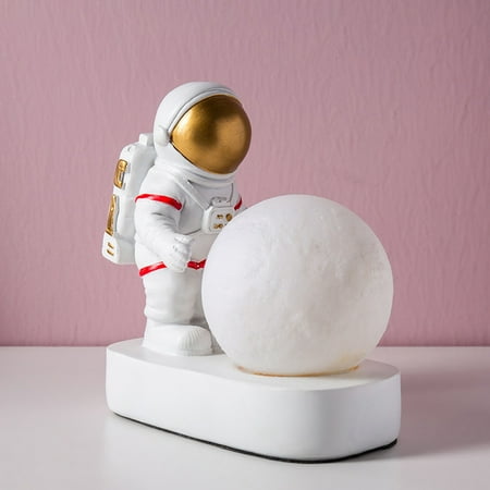 

Tfalo Led Lights Led Astronaut Nightlight Desktop Moonligh.T With Built-In Coin Cell Battery