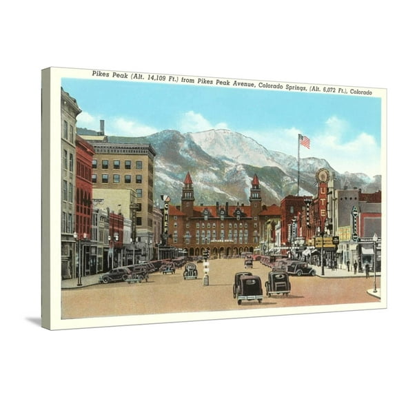 Art.com Pike's Peak, Colorado Springs, Colorado Stretched Canvas Print Wall Art, 36" x 24"