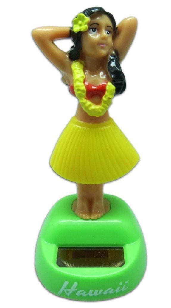 Solar Hawaiian Hula Posing Dashboard Doll