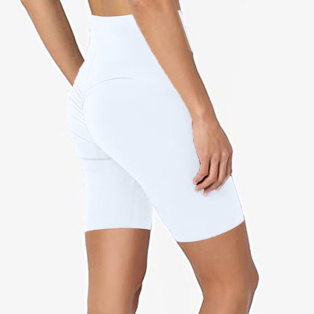 2 pack Sport Yoga Solid Mid Thigh Stretch Cotton Span High Waist Active  Short Leggings Color Random sports pants for women -  Walmart.com