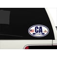 thumbnail image 2 of Flag of California / American Flag Oval 3M Vinyl Bumper Sticker Decal | Navy & Gold Lompoc, CA Sticker Vinyl Decal, 2 of 3