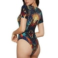 thumbnail image 2 of Balery Mystic Wolf Dreamcatcher Body de cuello redondo de manga corta para mujer Tops de manga corta Tops básicos-Small, 2 of 7