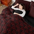 thumbnail image 4 of Feelyou Adult Boho Damask Twin Bedding Sets 7-Piece, Black Red Ghost Bedding Comforter Set, 4 of 8