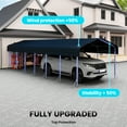 thumbnail image 2 of YOKWOK 30'x14' Heavy Duty Metal Carport with Reinforced Frame and Roof for All-Weather, Outdoor Galvanized Car Port with Enhanced Base for Car, Boats, Gray, 2 of 8