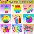 thumbnail image 3 of (120 Pack)Sensory Fidget Toys Pack, Party Favors Gifts For Kids, Classroom Prizes Treasure Box Figit Toys Set for Boys Girls Adults, 3 of 5