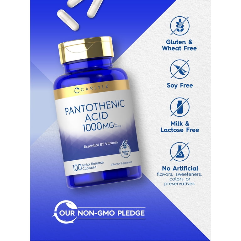 Carlyle Pantothenic Acid Vitamin B5 | 1000mg