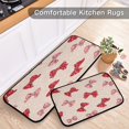 thumbnail image 5 of 2-Piece Kitchen Rugs Set Non-Slip Mats Carpet Floor for Kitchen, Bathroom (19.7"x27.6" & 19.7"x47.2") Cute Red Bows Pattern, 5 of 7