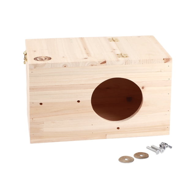 Wood Nesting House,Natural Safety Wood Pets Pet Breeding Box Wood Nesting Cage Top-Notch Performance