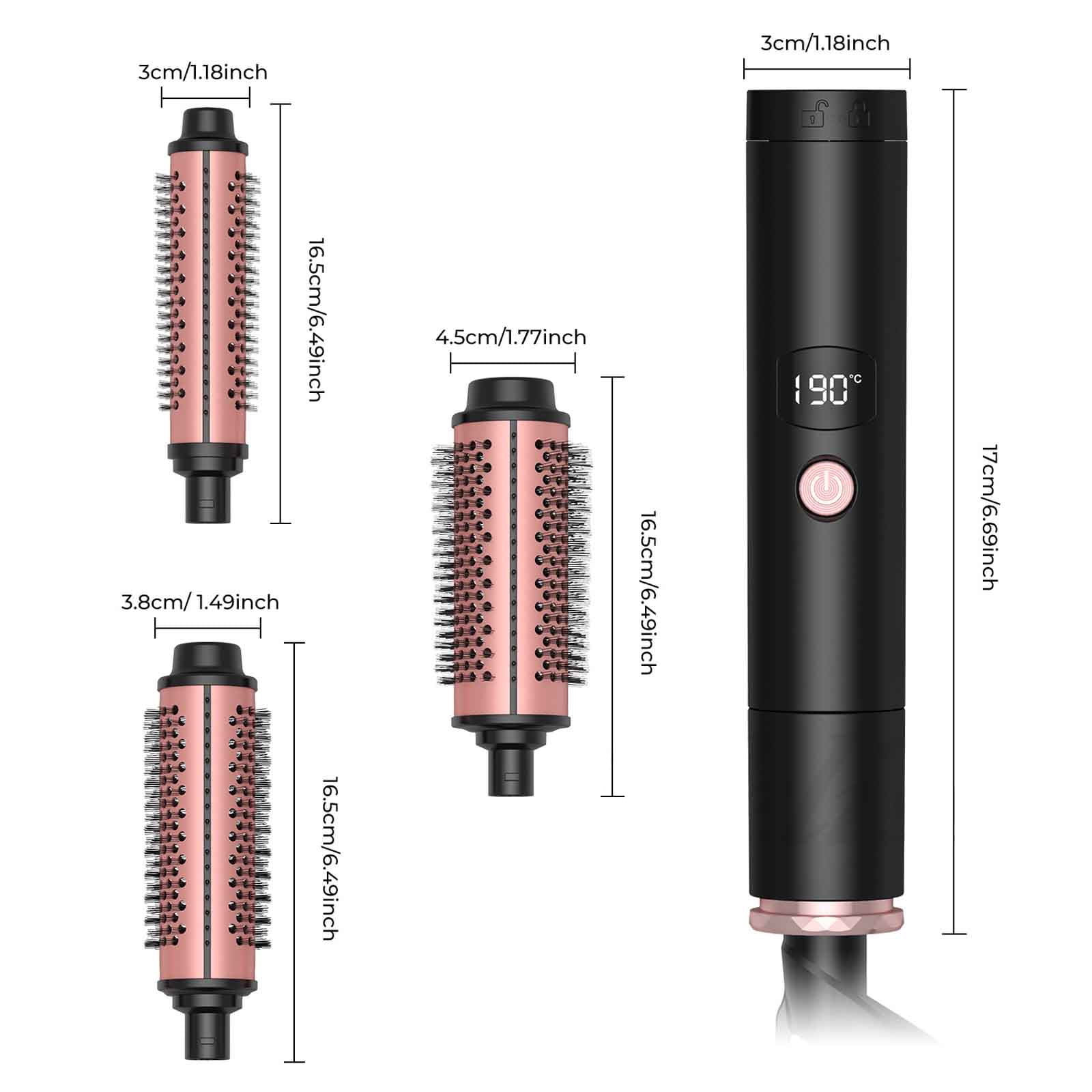 Xihbxyly 3 in 1 Ionic Hot Curling Brush Curling Iron Brush Volumizing Brush Heated Round Brush Ceramic Tourmalines Ionic Curling Comb Flash Deals Walmart