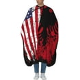 thumbnail image 2 of Albanian Roots American Flag Salon Barber Cape - Professional Hairdressing Waterproof Hair Cutting Cape With Adjustable Snap Closure-Haircut Apron For Hair Stylist And Home Use-55''X66'', 2 of 9