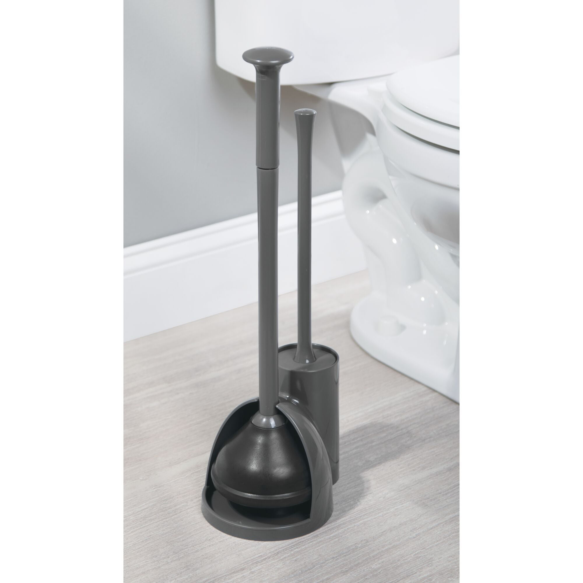 E5be Toilet Plunger And Bowl Brush Combo With Leak-proof Base