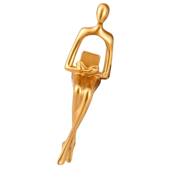 ROMANSENTIAL Golden Resin Thinker Statue Abstract Modern Sculpture Desktop Home Decor Ornament