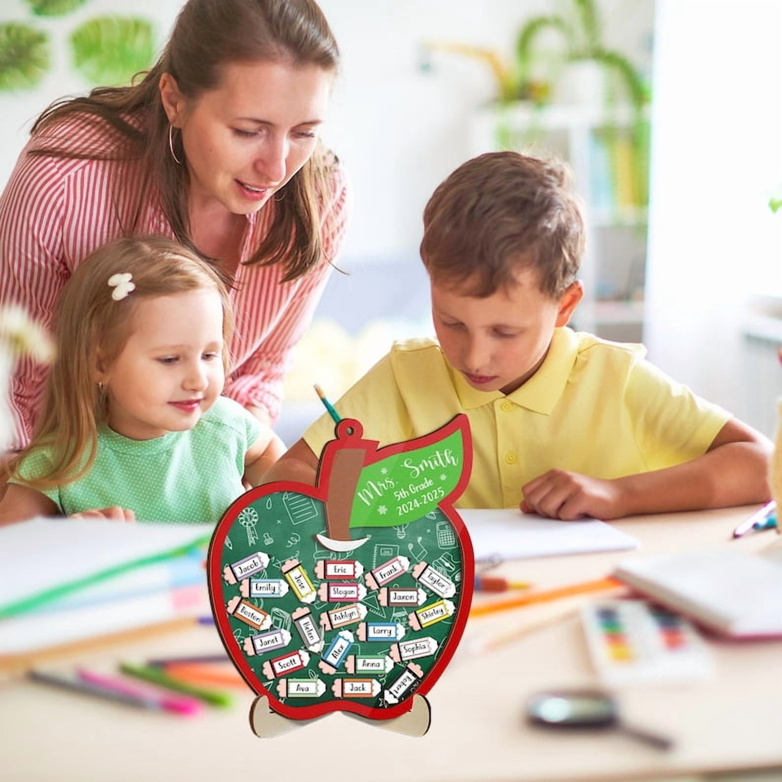 Personalized Teacher Apple Magnet with Student's Name, Teacher Appreciation Gifts, Teacher Magnet, End of Year Gifts, Thank You Teacher Gifts