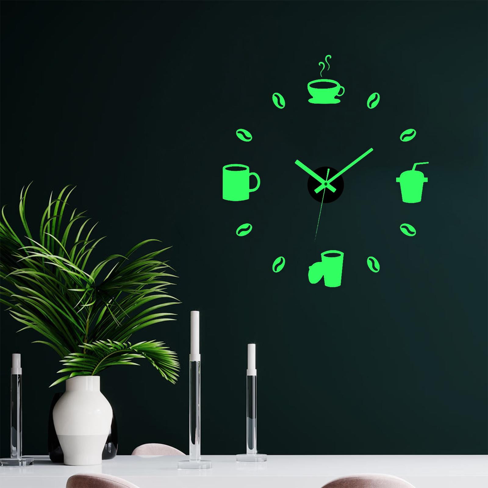 Acrylic Luminous Wall Clock Stickers 3D DIY Wall Clocks Minimalist