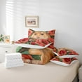 thumbnail image 4 of Ensemble Douillette Cochon d'Inde 7 Pcs « Bed in a Bag » Simple, Kawaii Cavy Ensembles de Literie Roses Rouges Draps de Lit, Mignon Ensemble de Draps Animal Sauvage avec Douillette, 4 of 6
