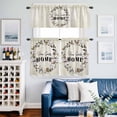 thumbnail image 2 of Home Sweet Kitchen Curtains Sets for Windows 24 Inch Length, Wreath Botanical Farmhouse Plants Beige Rod Pocket Window Treatments Tier Curtains and Valances Set for Bedroom/Bathroom, 2 of 8