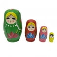 thumbnail image 2 of yotijay 4 Piece Russian Nesting Dolls Dolls Traditional Handmade Wooden Toys, Stackable, green, 2 of 9