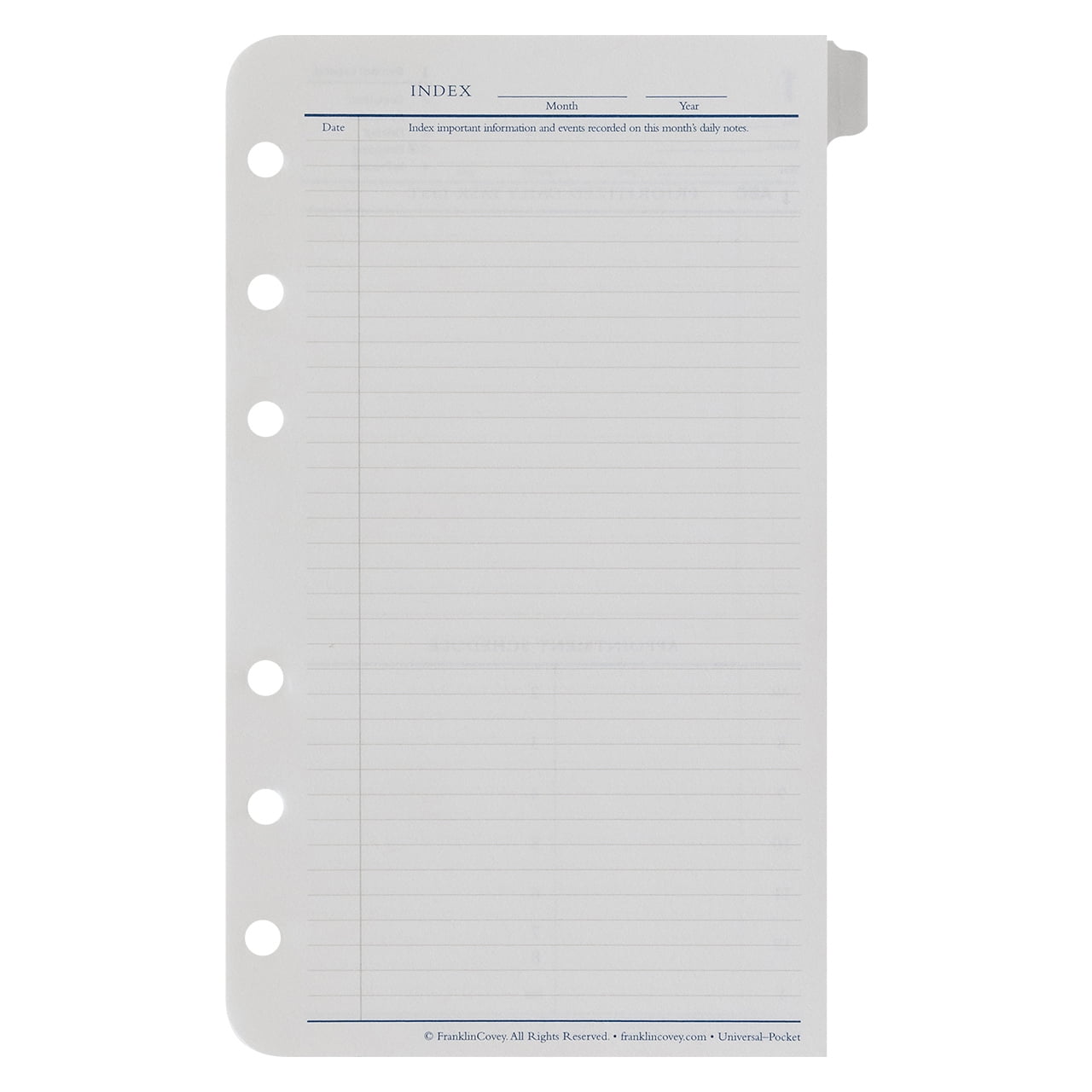 FranklinCovey Pocket Undated 2 Pages Per Day Month Pack