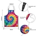 thumbnail image 3 of Colorful Rainbow Tie Dye Spiral Pattern Kids Aprons for Girls and Boys,Adjustable Neck Strap Toddler Aprons for Kids Cooking Baking, 3 of 6