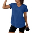 thumbnail image 3 of yillto Workout Tops for Women Short Sleeve V Neck Lightweight Breathable Gym Shirts Running Loose Tees, 3 of 7