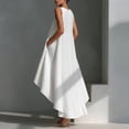 thumbnail image 4 of ClodeEU Women's Sleeveless High Low Hem Tunic Dress,Casual Loose Fit Swing Dress with Pockets White,Women's Plus M, 4 of 8