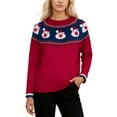thumbnail image 1 of Zhanying Noël Sweater Chandail de Noël à Col Rond, Graphique, Drôle, Doux, Doublé en Molleton, pour Femmes, 1 of 6