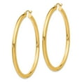 thumbnail image 2 of 14K Yellow Gold Earring Hoop Women'S 50 mm Polished 3Mm Lightweight Tube Earrings, 2 of 4