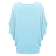 thumbnail image 2 of Made by Johnny Women's Scoop Neck Half Sleeve Batwing Dolman Top S AQUA, 2 of 6