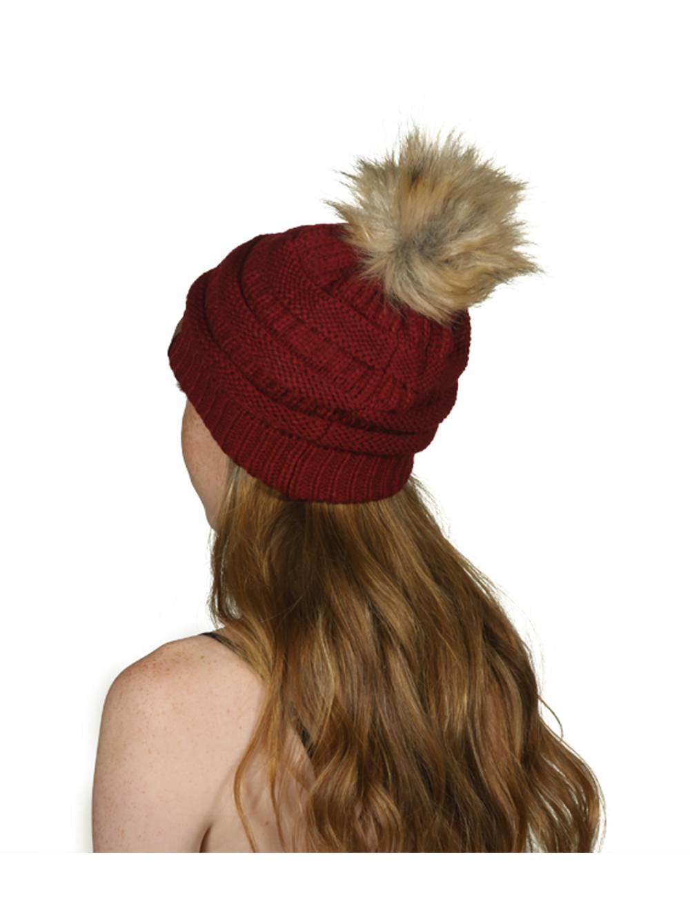 knit pom pom hat