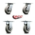 thumbnail image 2 of 6 Inch Thermoplastic Caster Set with Roller Bearings 2 Swivel 2 Rigid SCC, 2 of 2