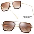 thumbnail image 2 of FEISEDY Retro 70s Aviator Sunglasses Tony Sunglasses Trendy Women Square Sun Glasses B2510, 2 of 14