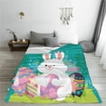 thumbnail image 5 of Fuzoiu Happy easter Print Ultra-Soft Micro Fleece Blanket,All Seasons Flannel Throw, Lightweight Blanket for Bed, Sofa, Couch, Movie Night, Camping, and Travel-40"x30", 5 of 7