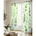 thumbnail image 5 of Green Leaves Sheer Curtains 84 Inch Length 2 Panels Set for Living Room/Bedroom, Summer Botanical Farmhouse Leaf Kitchen Curtains Grommet Semi-Sheer Curtains Drapes Voile Window Treatments 42"x84"x2, 5 of 7
