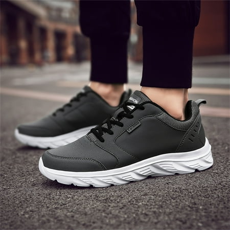

Cathalem Fashion Summer Autumn Men Flat Lightweight Comfortable Casual Lace Up Solid Color Dress Sneaker Shoes for Men Grey 8.5