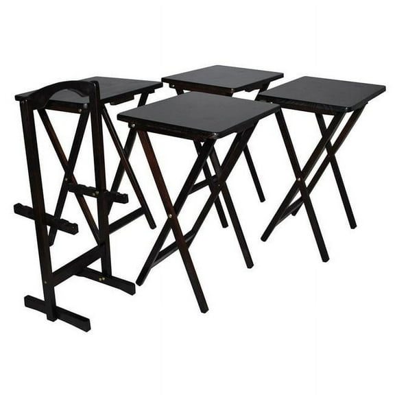 Ltd  Stain finish 5pcs Tray table set  Espresso