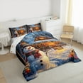 thumbnail image 3 of Manfei Girly 3D Snowman Queen Comforter Set for Kid, Merry Christmas Bedding Comforter Set, Western Winter Festival Reversible Bedding Set, Breathable Home Decor, 3pcs, 3 of 8
