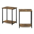thumbnail image 7 of Furinno Just 3-Tier Industrial Metal Frame End Table with Storage Shelves, 2-Pack, Amber Pine, 7 of 7
