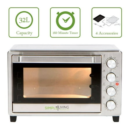 Simple Living Products SL-C32L 32L XL Convection Oven - Counter Top Compatible with Multiple Cooking