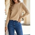 thumbnail image 4 of DOKOTOO Womens Sweaters 2024 Casual Crewneck Long Sleeve Lightweight Pullover Sweater Knit Tops, 4 of 5